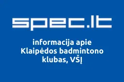 Klaipėdos badmintono klubas, VŠĮ | spec.lt
