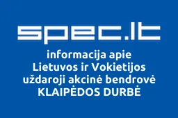 Lietuvos ir Vokietijos uždaroji akcinė bendrovė KLAIPĖDOS DURBĖ | spec.lt