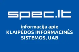 KLAIPĖDOS INFORMACINĖS SISTEMOS, UAB | spec.lt