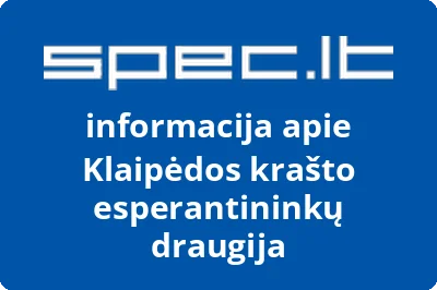 Klaipėdos krašto esperantininkų draugija | spec.lt