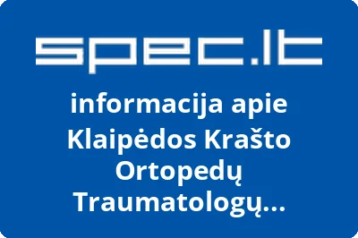 Klaipėdos Krašto Ortopedų Traumatologų Draugija