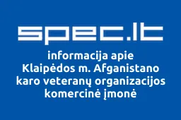 Klaipėdos m. Afganistano karo veteranų organizacijos komercinė įmonė | spec.lt