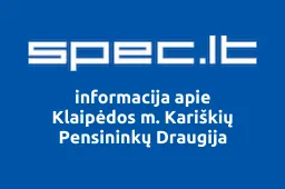 Klaipėdos m. Kariškių Pensininkų Draugija | spec.lt