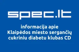Klaipėdos miesto sergančių cukriniu diabetu klubas CD | spec.lt