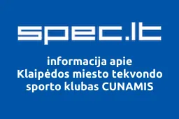 Klaipėdos miesto tekvondo sporto klubas CUNAMIS | spec.lt