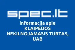 KLAIPĖDOS NEKILNOJAMASIS TURTAS, UAB | spec.lt