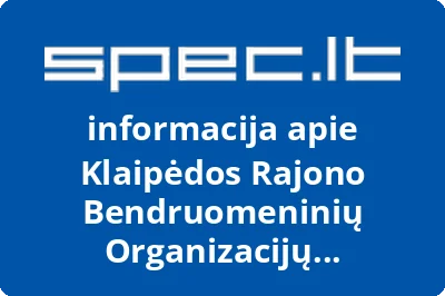 Klaipėdos rajono bendruomeninių organizacijų susivienijimas | spec.lt