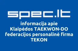 Klaipėdos TAEKWON-DO federacijos personalinė firma TEKON | spec.lt