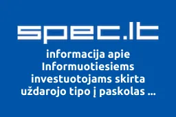 Informuotiesiems investuotojams skirta uždarojo tipo į paskolas investuojanti investicinė bendrovė Sound Senior Private Debt Fund 1, KŪB | spec.lt