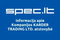 Kompanijos KARDER TRADING LTD. atstovybė | spec.lt