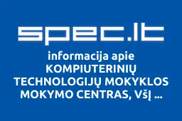 KOMPIUTERINIŲ TECHNOLOGIJŲ MOKYKLOS MOKYMO CENTRAS, VšĮ ANDREJ VANKOV IR KO | spec.lt