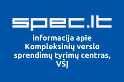 Kompleksinių verslo sprendimų tyrimų centras, VŠĮ | spec.lt