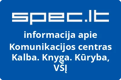 Komunikacijos centras Kalba. Knyga. Kūryba, VŠĮ