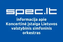 Koncertinė įstaiga Lietuvos valstybinis simfoninis orkestras | spec.lt