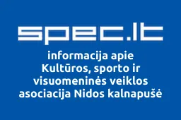 Kultūros, sporto ir visuomeninės veiklos asociacija Nidos kalnapušė | spec.lt