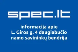 L. Giros g. 4 daugiabučio namo savininkų bendrija | spec.lt
