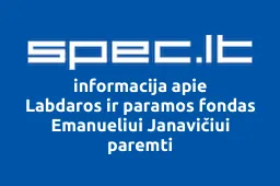 Labdaros ir paramos fondas Emanueliui Janavičiui paremti | spec.lt