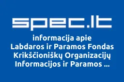 Labdaros ir Paramos Fondas Krikščioniškų Organizacijų Informacijos ir Paramos Centras | spec.lt