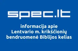 Lentvario m. krikščionių bendruomenė Biblijos kelias iliustracija
