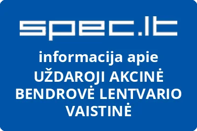 UŽDAROJI AKCINĖ BENDROVĖ LENTVARIO VAISTINĖ