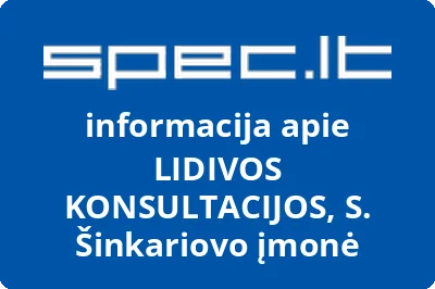 S. ŠINKARIOVO PERSONALINĖ ĮMONĖ LIDIVOS KONSULTACIJOS