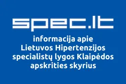 Lietuvos Hipertenzijos specialistų lygos Klaipėdos apskrities skyrius | spec.lt