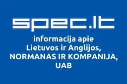 Lietuvos ir Anglijos, NORMANAS IR KOMPANIJA, UAB | spec.lt