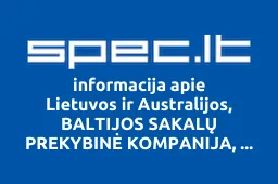 Lietuvos ir Australijos, BALTIJOS SAKALŲ PREKYBINĖ KOMPANIJA, UAB | spec.lt