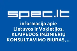 Lietuvos ir Vokietijos, KLAIPĖDOS INŽINIERIŲ KONSULTAVIMO BIURAS, UAB | spec.lt
