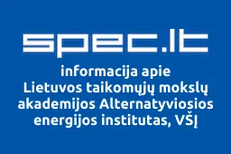 Lietuvos taikomųjų mokslų akademijos Alternatyviosios energijos institutas, VŠĮ | spec.lt