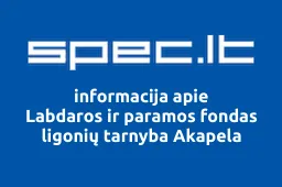 Labdaros ir paramos fondas ligonių tarnyba Akapela | spec.lt
