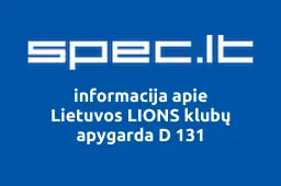 Lietuvos LIONS klubų apygarda D 131 | spec.lt