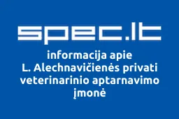 L. Alechnavičienės privati veterinarinio aptarnavimo įmonė | spec.lt