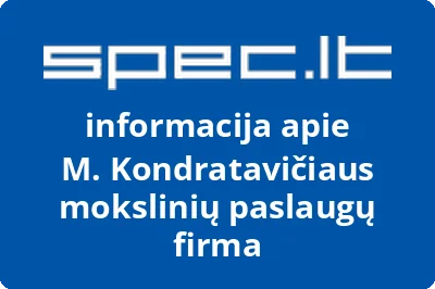 M. Kondratavičiaus mokslinių paslaugų firma