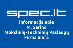 M. Sarino Mokslinių-Techninių Paslaugų Firma Sinfa | spec.lt