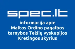 Maltos Ordino pagalbos tarnybos Telšių vyskupijos Kretingos skyrius | spec.lt