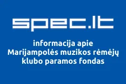 Marijampolės muzikos rėmėjų klubo paramos fondas | spec.lt