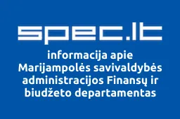 Marijampolės savivaldybės administracijos Finansų ir biudžeto departamentas | spec.lt
