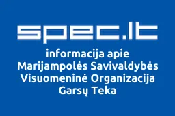 Marijampolės Savivaldybės Visuomeninė Organizacija Garsų Teka | spec.lt
