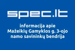 Mažeikių Gamyklos g. 3-ojo namo savininkų bendrija | spec.lt