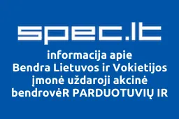Bendra Lietuvos ir Vokietijos įmonė uždaroji akcinė bendrovėR PARDUOTUVIŲ IR RESTORANŲ ĮRANGA, MB iliustracija