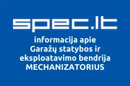 Garažų statybos ir eksploatavimo bendrija MECHANIZATORIUS | spec.lt