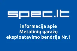 Metalinių garažų eksploatavimo bendrija Nr.1 | spec.lt