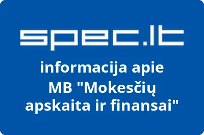 Mokesčių apskaita ir finansai, MB | spec.lt
