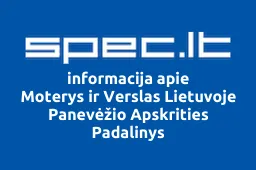 Moterys ir Verslas Lietuvoje Panevėžio Apskrities Padalinys | spec.lt