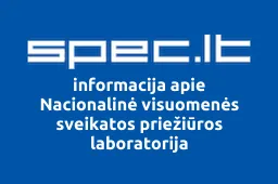 Nacionalinė visuomenės sveikatos priežiūros laboratorija | spec.lt
