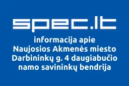 Naujosios Akmenės miesto Darbininkų g. 4 daugiabučio namo savininkų bendrija | spec.lt