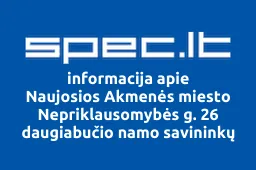 Naujosios Akmenės miesto Nepriklausomybės g. 26 daugiabučio namo savininkų bendrija | spec.lt