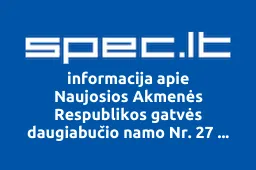 Naujosios Akmenės Respublikos gatvės daugiabučio namo Nr. 27 savininkų bendrija | spec.lt