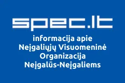 Neįgaliųjų Visuomeninė Organizacija Neįgalūs-Neįgaliems | spec.lt